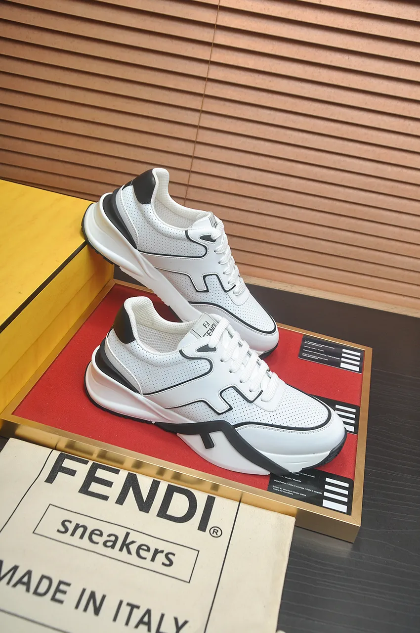 Men's shoes 💰600💶 [Fendi] The latest casual sports shoes 🔥 Many 💑 stars have the same style FD match. The original version is a one-to-one replica. Designer Kim Jones's first fendi match and Donkey brand Trainer basketball sneakers. Material: Original silk mesh. Lining: Breathable mesh. Packaging: Original 1:1 matching high-end packaging. Size: 38-45 (45 is custom-made and cannot be returned or exchanged)